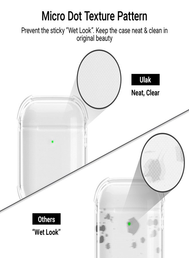 ULAK Compatible with AirPods Case, Transparent Soft TPU Protective Cover Accessories (Cushion in Four Corners) with Keychain for AirPods 2nd/1st Generation [Front Led Visible]- Clear - Image 2
