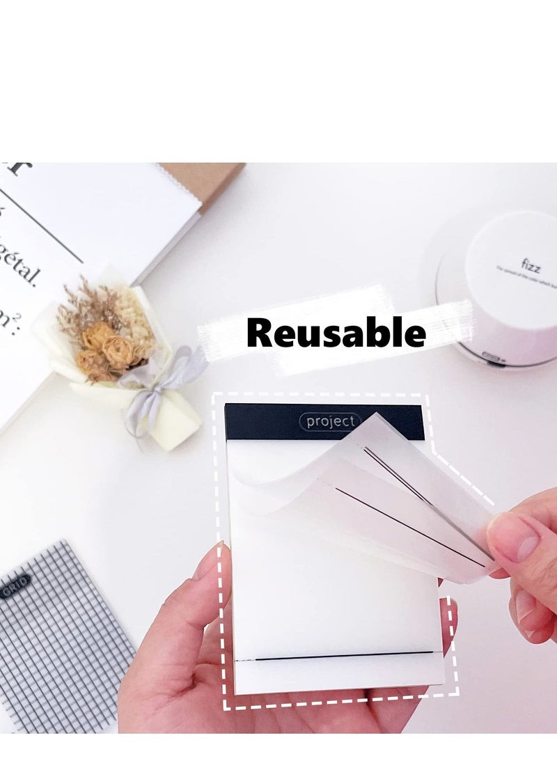 Transparent Sticky Note Pads - 400Pcs Waterproof Self-Adhesive Pad，Translucent Sticky Notes Suitable for Reading、Studying、 Home、Office、School，Sticks Securely，Removes Cleanly - Image 4