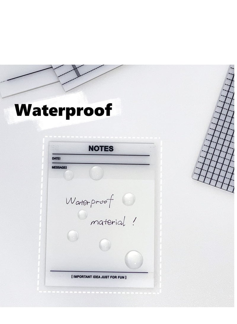 Transparent Sticky Note Pads - 400Pcs Waterproof Self-Adhesive Pad，Translucent Sticky Notes Suitable for Reading、Studying、 Home、Office、School，Sticks Securely，Removes Cleanly - Image 5