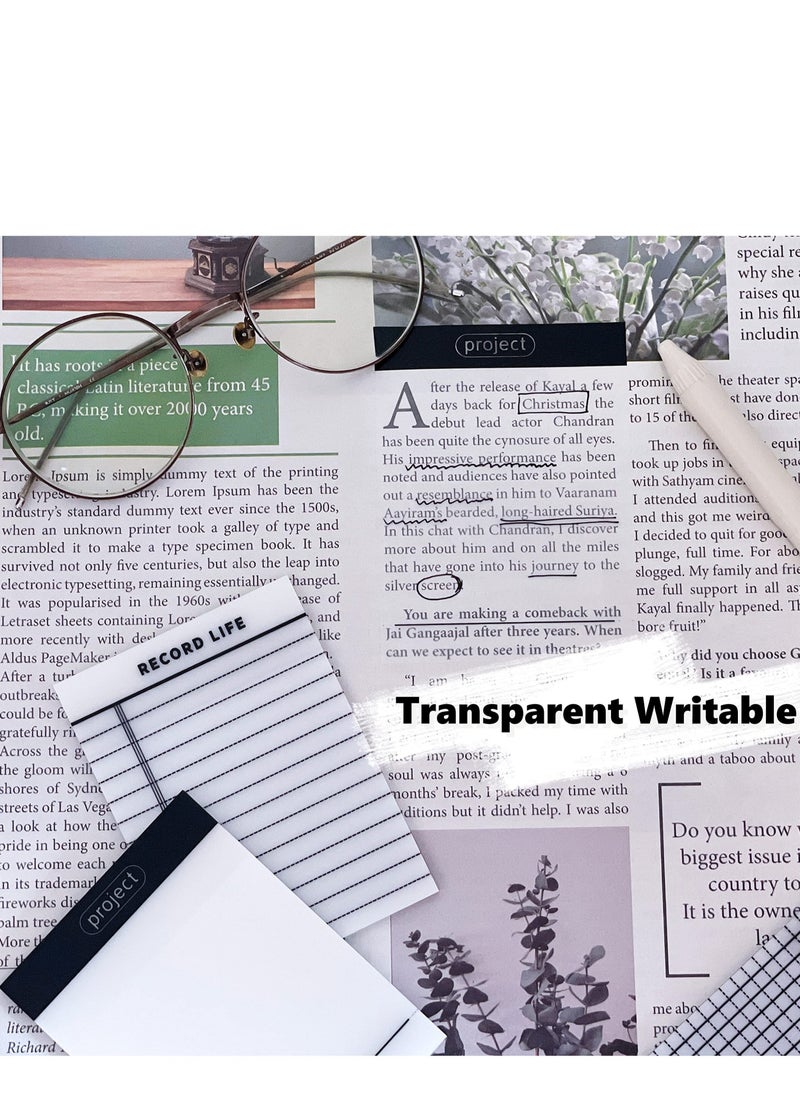 Transparent Sticky Note Pads - 400Pcs Waterproof Self-Adhesive Pad，Translucent Sticky Notes Suitable for Reading、Studying、 Home、Office、School，Sticks Securely，Removes Cleanly - Image 3