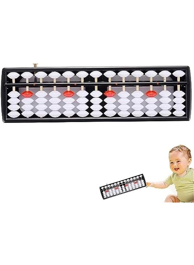 BWSJ Math Abacus,Digits Arithmetic Tool,13 Column Digit Standard Abacus With Reset on School Supplies,Bead Arithmetic Counting Abacus - Image 1