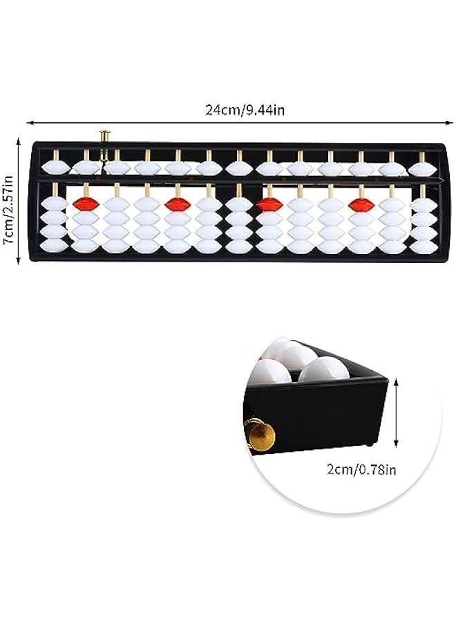 BWSJ Math Abacus,Digits Arithmetic Tool,13 Column Digit Standard Abacus With Reset on School Supplies,Bead Arithmetic Counting Abacus - Image 5