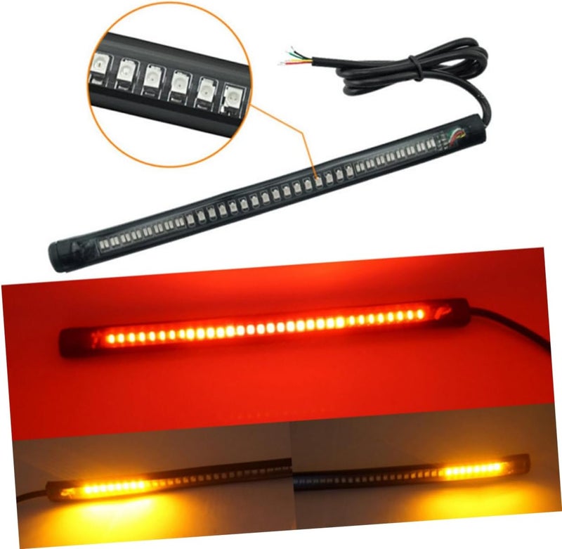 4 قطع من شريط ضوء الفرامل الثالث LED SMD لإشارة الانعطاف الخلفي للدراجات النارية، سهل التركيب للسيارات والدراجات النارية والمركبات الرباعية - Image 2