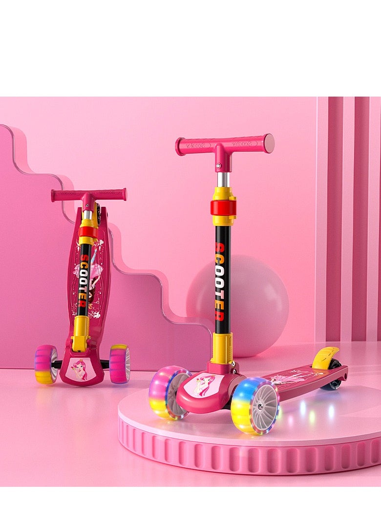 xppier Children's Scooter with Colored Light, Foldable and Height Adjustable, Kid's Scooter  - Image 1