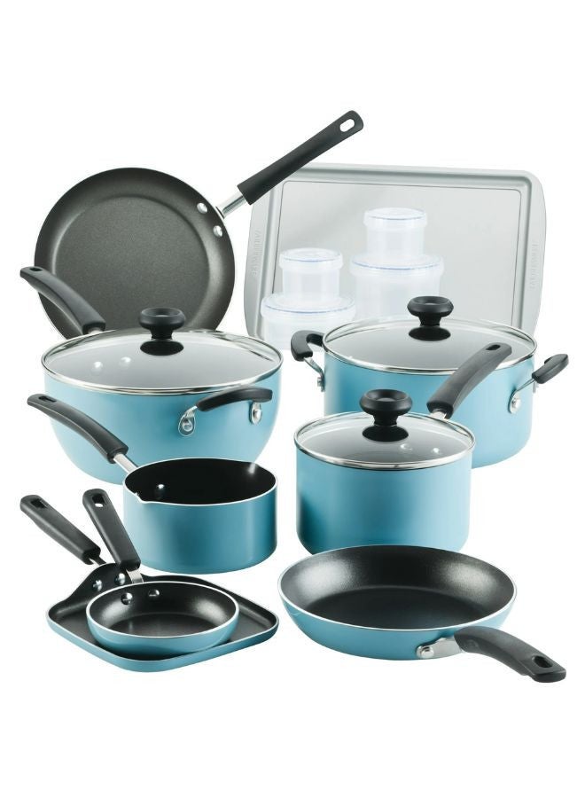 Prestige Farberware Cookstart Pots and Pans Set 20-Piece | Nonstick Cookware Set - Aqua - Image 1