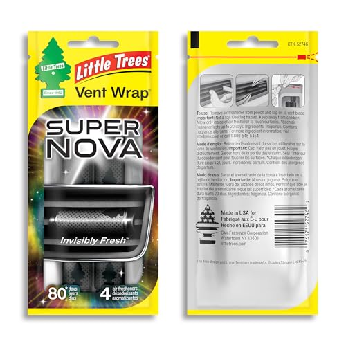 LITTLE TREES Car Air Freshener  Vent Wrap Provides Long Lasting Scent Invisibly Fresh  16 Air Fresheners  Supernova - Image 4