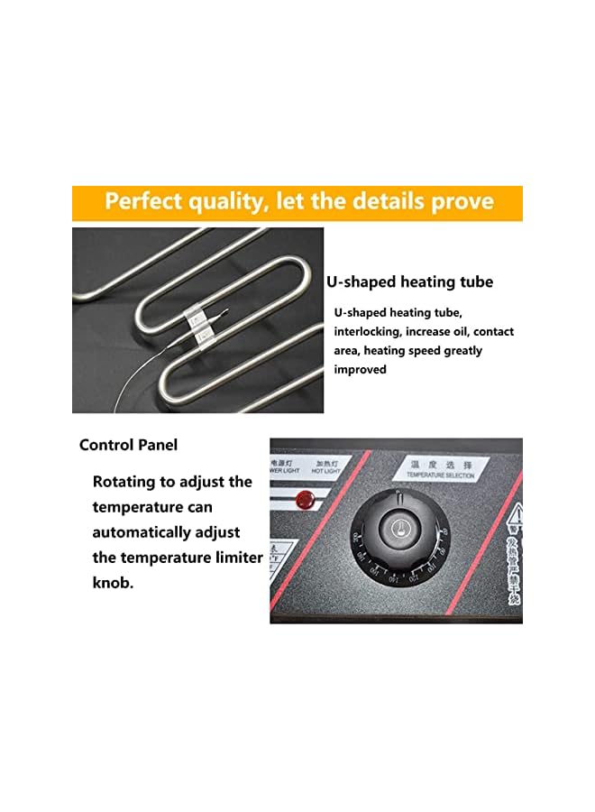 Raxoom Electric Deep Fryer, Frying Machine,Household Fryer,Stainless Steel Countertop Single Tank Deep Fryer w/Fryer Basket, for French Fries Fried Chicken Donuts and More(6L) - Image 3