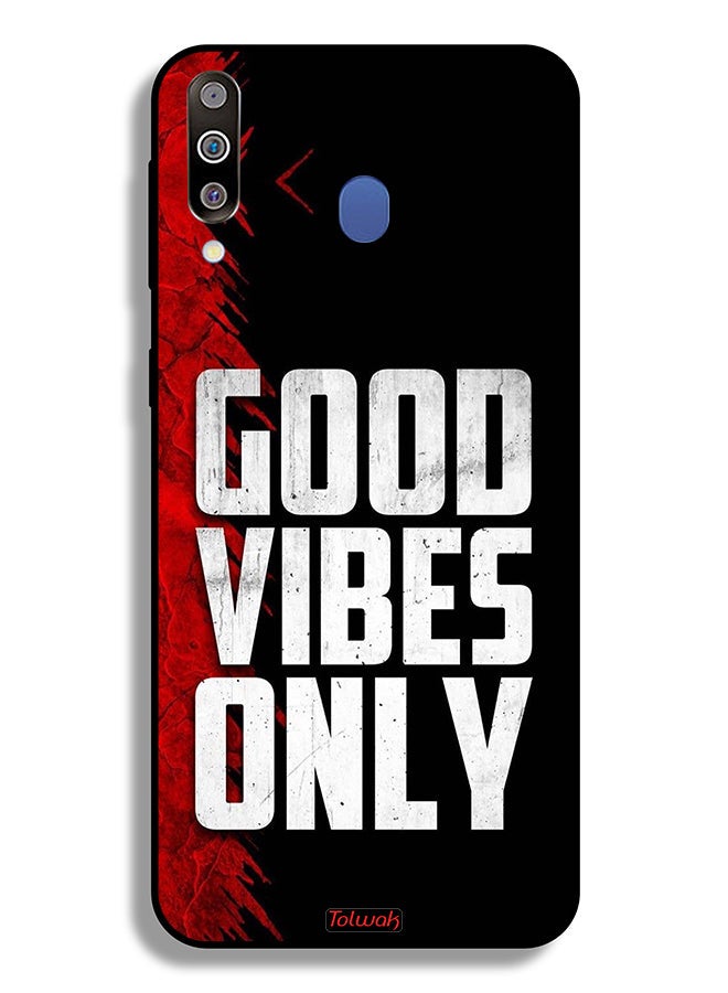 Tolwak Samsung Galaxy M30 Protective Case Cover Good Vibes Only - Image 2