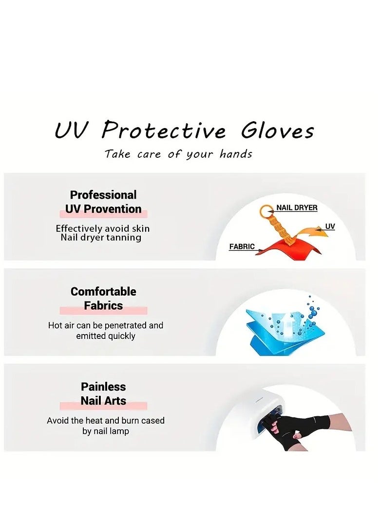 Generic Nail Lamp Gloves, Manicure Gloves, Women's Anti-UV Driving Gloves  - Image 5