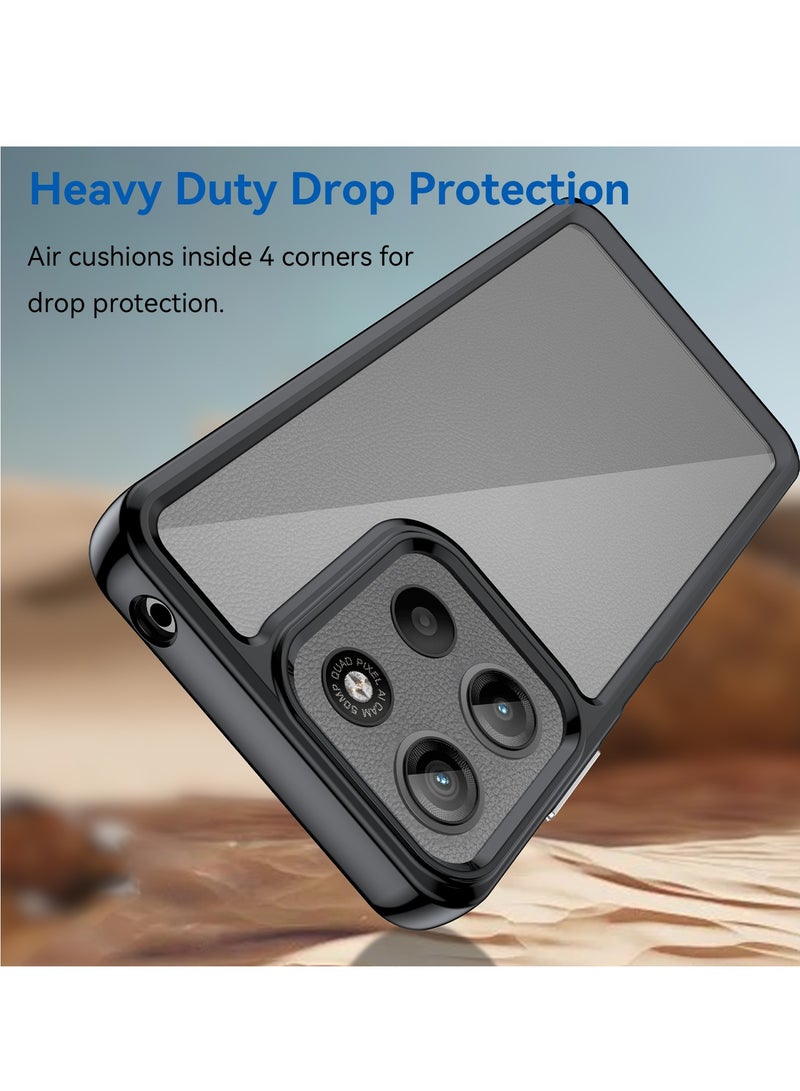 for Motorola G15 Case Cover, High Quality Hard Backplane Soft Border Pure and Bright Comfortable Feel Cell Phone Protective Case for Motorola G15, Black  - Image 3