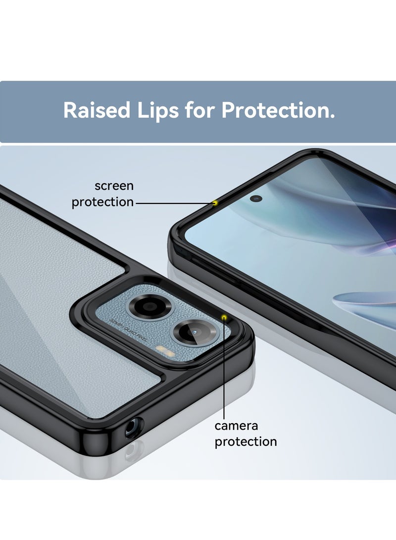 for Motorola G15 Case Cover, High Quality Hard Backplane Soft Border Pure and Bright Comfortable Feel Cell Phone Protective Case for Motorola G15, Black  - Image 4