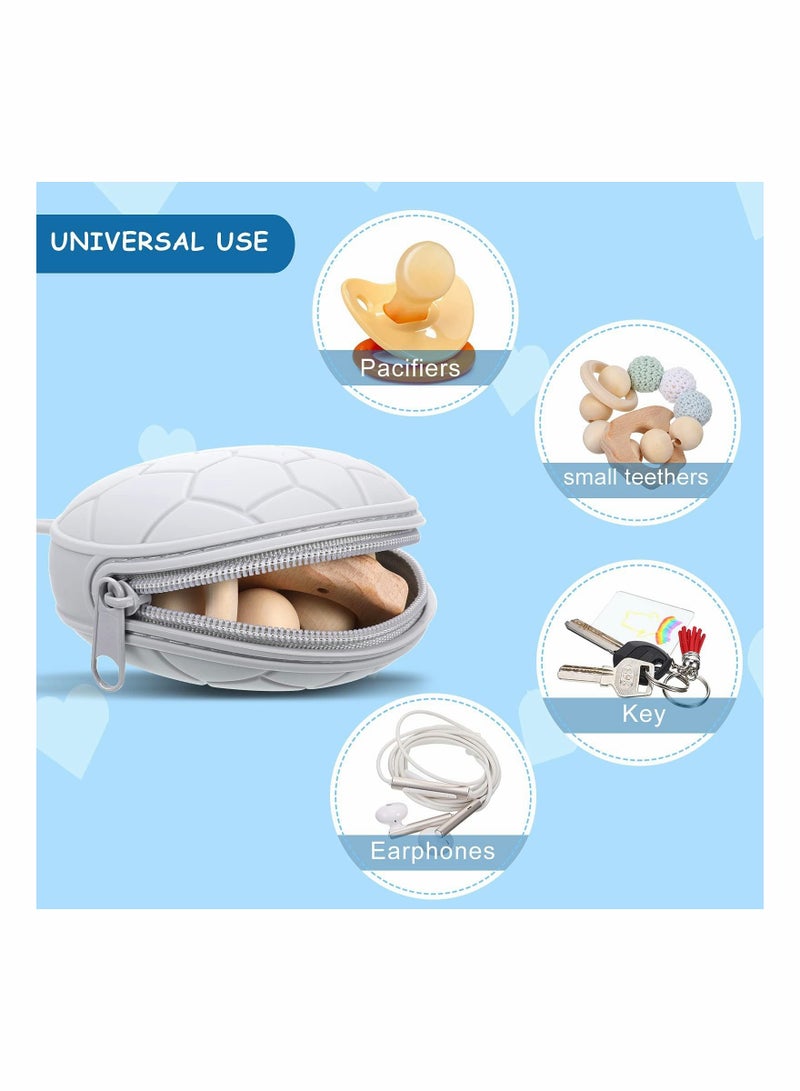 سيوسي مجموعة حافظة حامل اللهاية من 4 قطع تتضمن غطاء حامل لهاية من السيليكون وصندوق تخزين لهاية شفافة وحقيبة لهاية ، سهلة التنظيف (رمادي ، أخضر عسكري) - Image 4