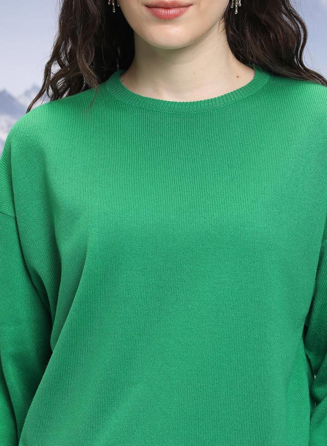 Tokyo Talkies Solid Round Neck Sweater with Long Sleeves - Image 5