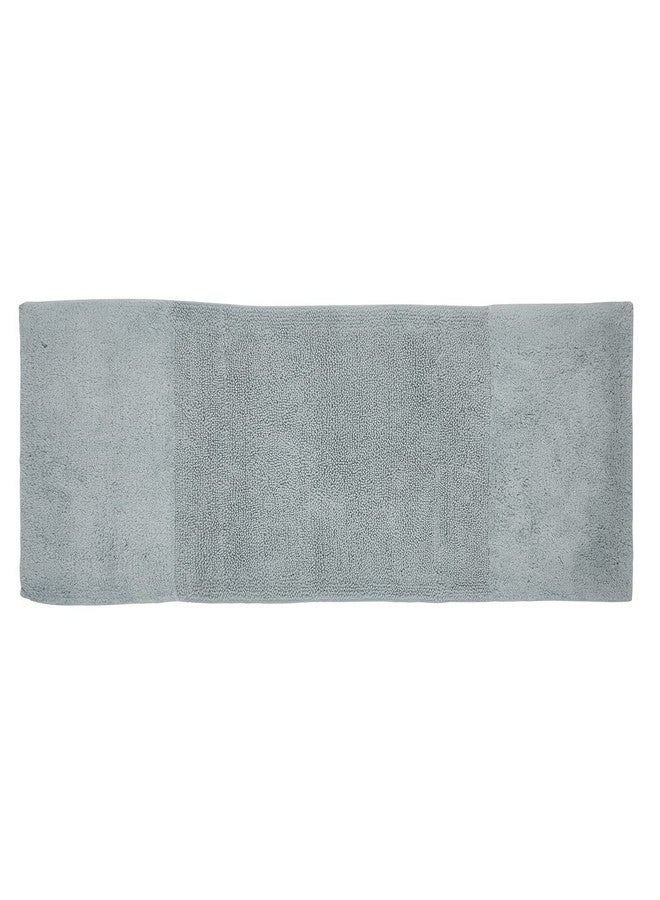 Better Trends Bathroom Runner Rug 100% Cotton Non-Slip Washable Bath Mat, Soft & Absorbent Bath Rugs for Bath Room, Shower, Bathtub and Spa Floors 20" x 60" Blue Granada Collection - Image 3