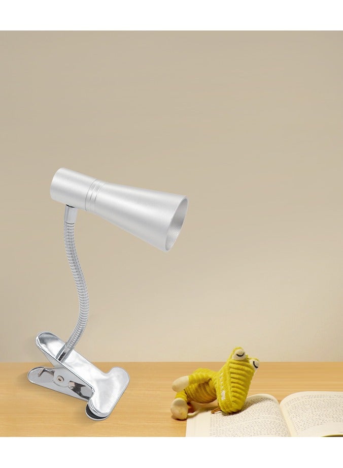 مصباح مكتب مِشبَك، ضوء قراءة USB، مصباح LED بعنق مرن مع 3 خيارات لدرجة حرارة اللون للعمل والدراسة. - Image 3