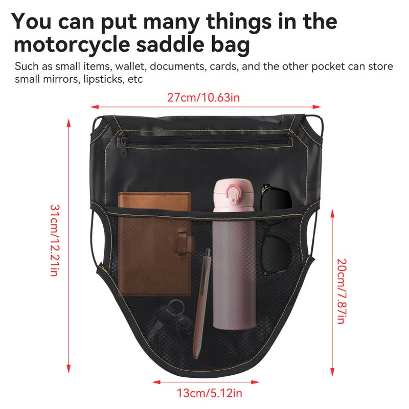 Agatige Motorcycle Underseat Bag, PU Leather Under Seat Storage Bags Saddle Luggage Bags for Motorcycle Scooter - Image 2