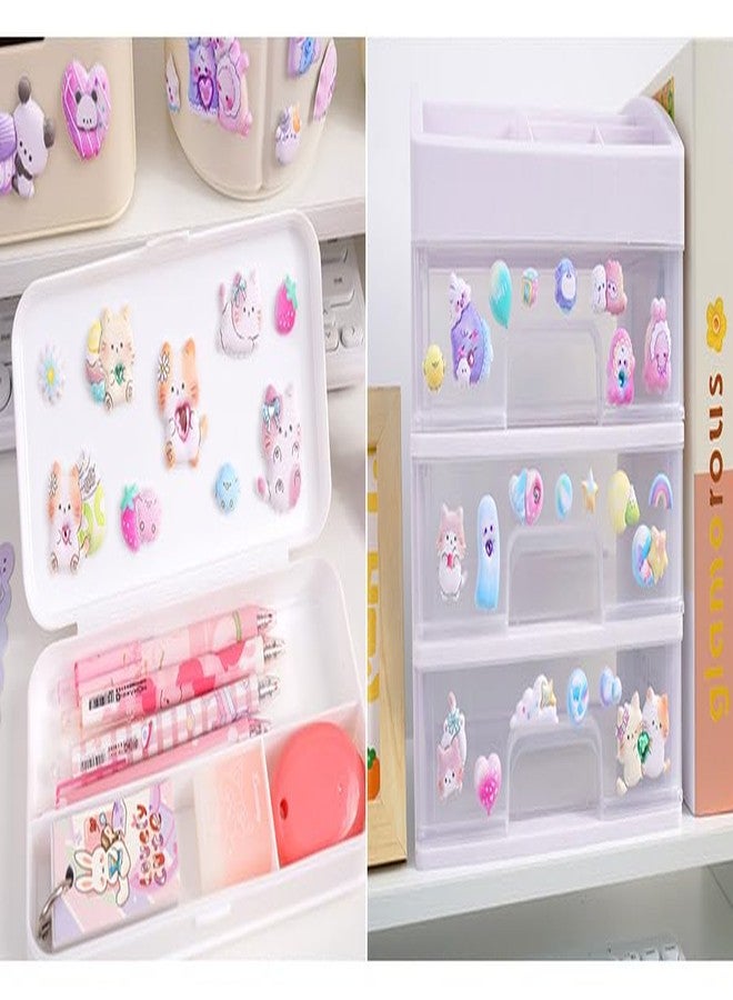 NVF Cute Bear 3D Puffy Stickers Set for Kids - Kawaii Animal, Fruit & Flower Stickers for Journaling, Scrapbooking, School Projects & DIY Crafts - Image 2