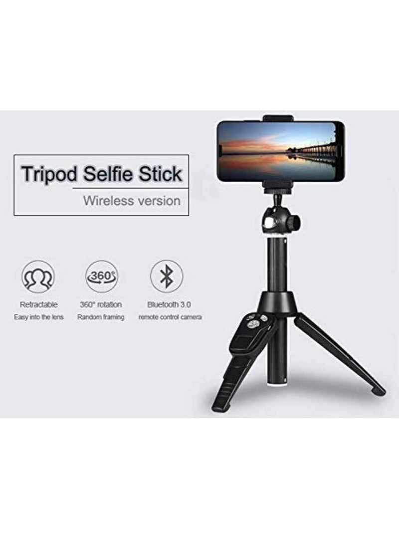 Generic - H8 Professional Universal Premium Portable Bluetooth Tripod Selfie Stick Aluminium Rod, Monopod, Handheld Lightweight Selfie Tripod 3-in-1 with Remote Shutter - Image 1