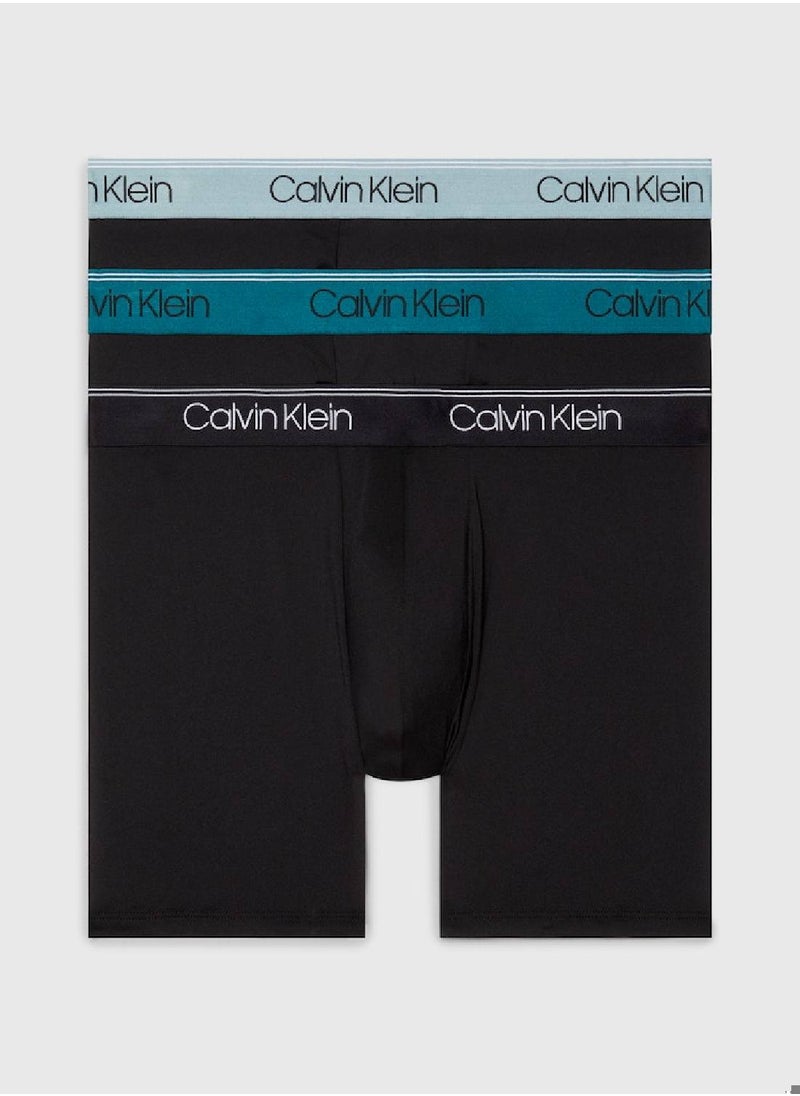 CALVIN KLEIN - Men's 3 Pack Boxer Briefs - Micro Stretch -  microfibre jersey, Multicolor - Image 1
