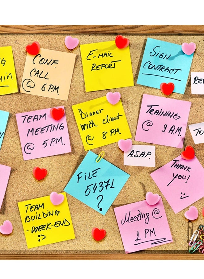 100Pcs Push Pins 0.49 Inch Plastic Pushpins Pink & Red Push Pins Heart Shaped Cute Thumb Tacks Decorative forNotice Board Bulletin Boards Signs Map Location Pins Home School Office - Image 3