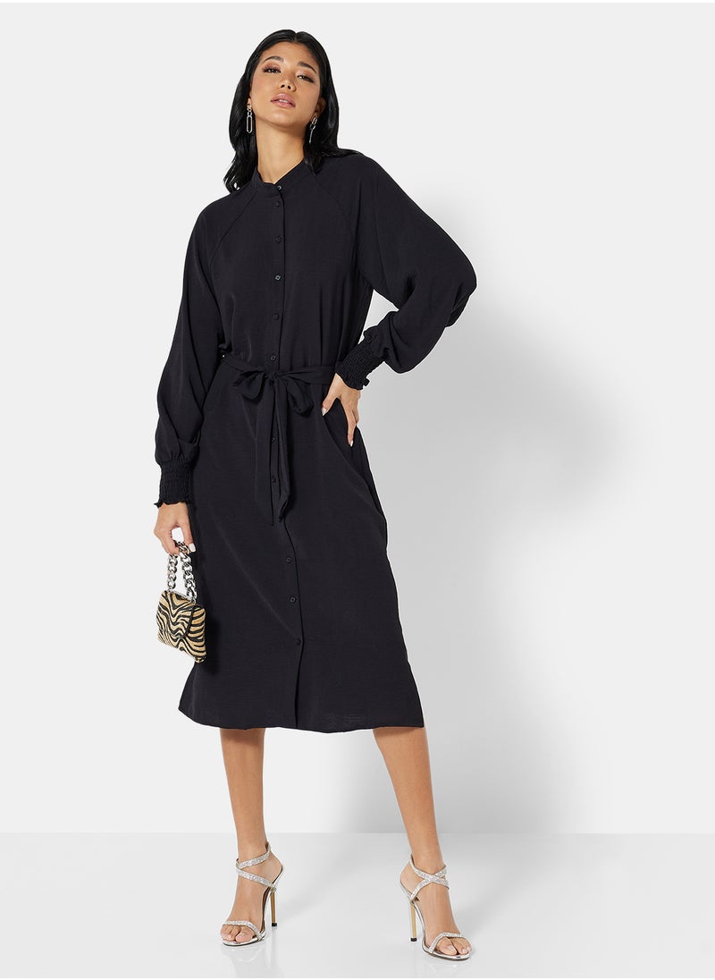 VERO MODA - Belted Midi Shirt Dress - Image 1