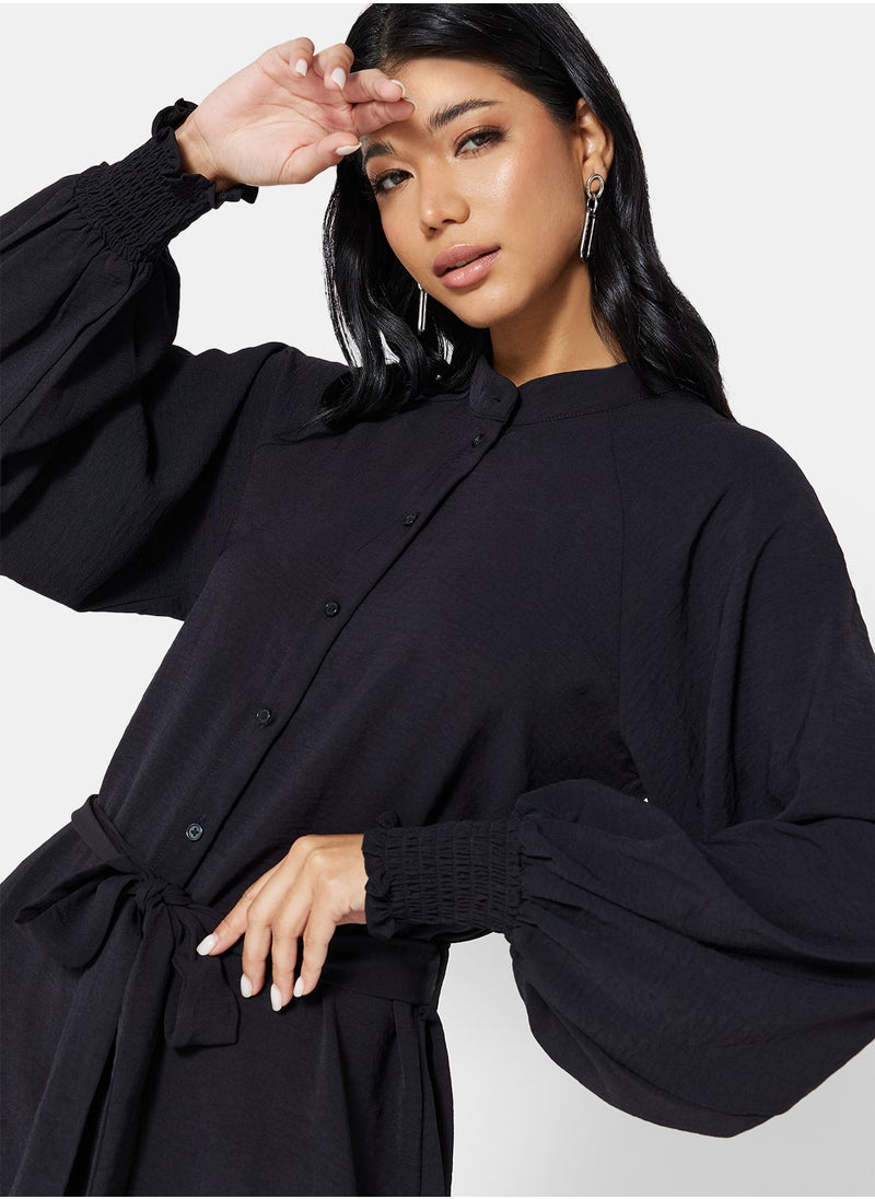 VERO MODA - Belted Midi Shirt Dress - Image 1