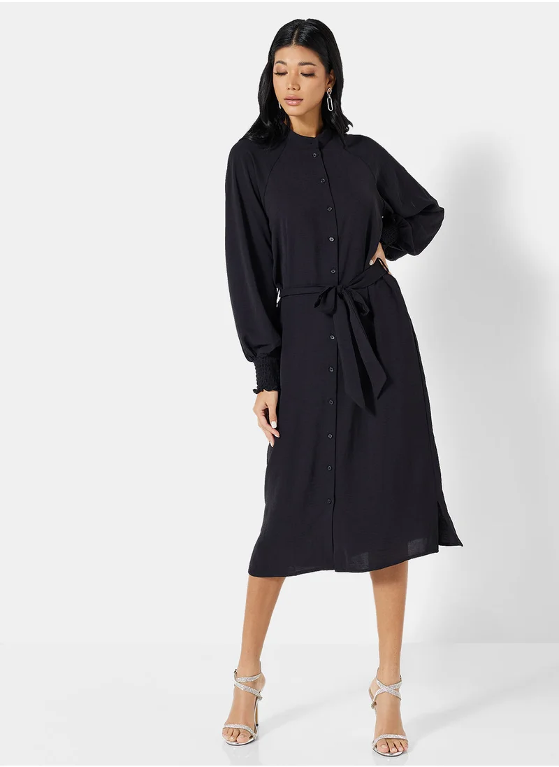 VERO MODA Belted Midi Shirt Dress