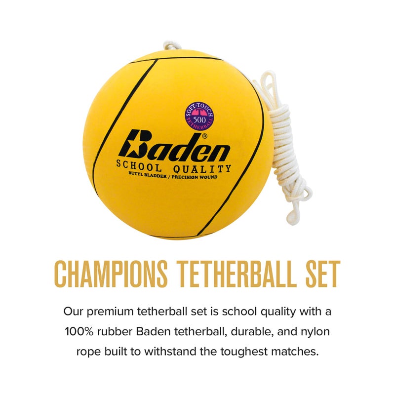 Baden School Quality Tetherball Set | Soft-Touch Tetherball Ball with Durable Rope | Ideal for Schoolyards and Playgrounds - Image 2