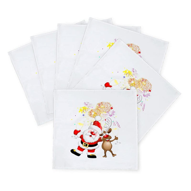 Khakee مناديل طاولة حرير بموضوع عيد الميلاد 6 قطع 10x10 لتزيين عيد الميلاد زينة عيد الميلاد هدية عيد الميلاد xmas21364 - Image 2