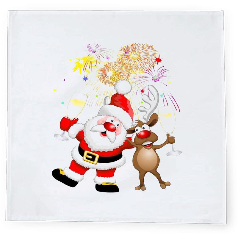 Khakee مناديل طاولة حرير بموضوع عيد الميلاد 6 قطع 10x10 لتزيين عيد الميلاد زينة عيد الميلاد هدية عيد الميلاد xmas21364 - Image 3