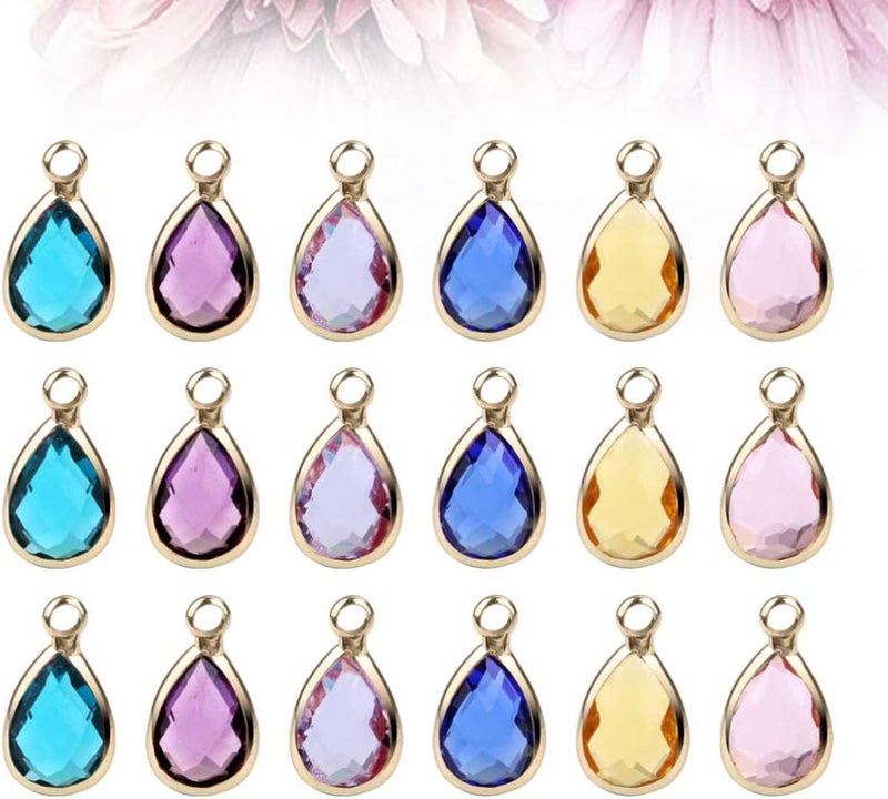 comfrt 30PCS Birthstone Charms Crystal Beads Pendants Rhinestone Teardrop Charms for DIY Craft Necklace Bracelet Earring Jewelry Making Findings Accessory - Image 5