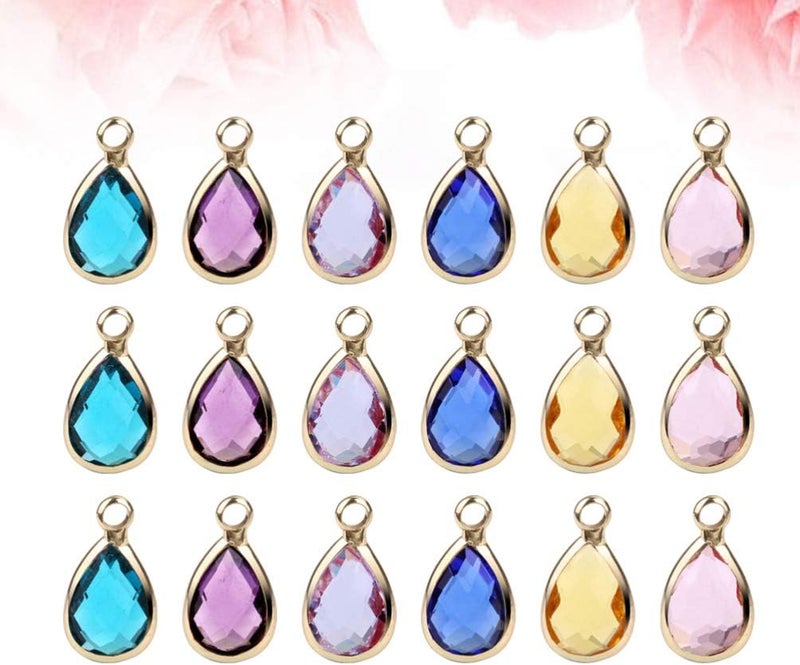 comfrt 30PCS Birthstone Charms Crystal Beads Pendants Rhinestone Teardrop Charms for DIY Craft Necklace Bracelet Earring Jewelry Making Findings Accessory - Image 4