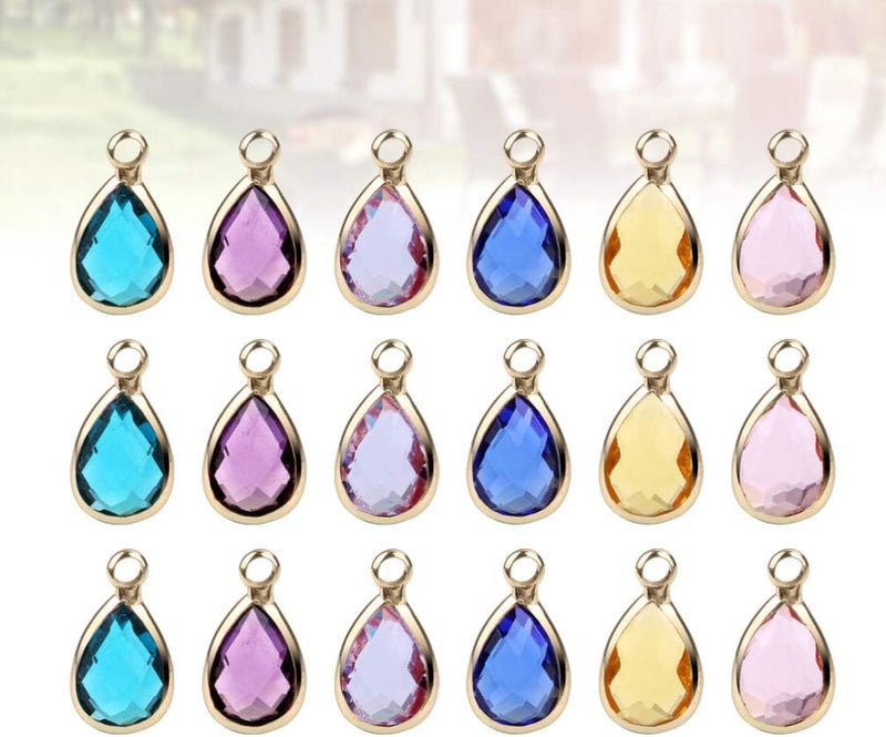 comfrt 30PCS Birthstone Charms Crystal Beads Pendants Rhinestone Teardrop Charms for DIY Craft Necklace Bracelet Earring Jewelry Making Findings Accessory - Image 3