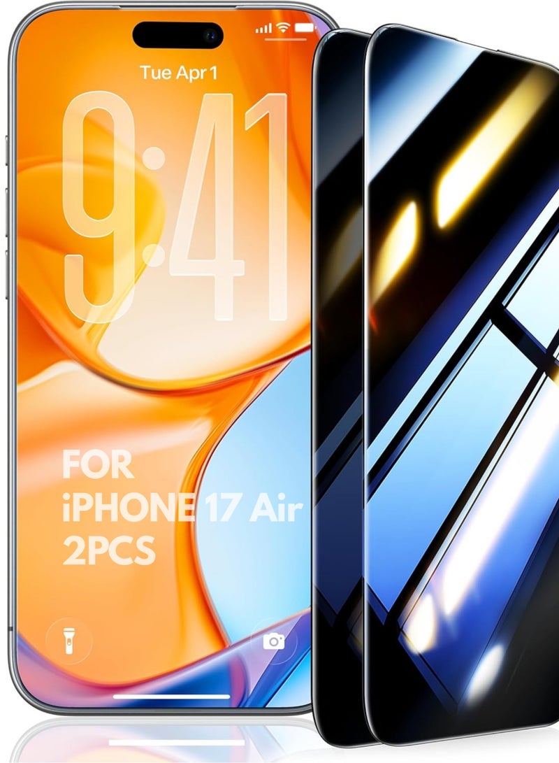 Trendify 2-Pack for iPhone 17 Air Privacy Screen Protector – 9H Hardness Tempered Glass, 28° Anti-Spy Protection Blocks Side Views, Supports Face ID, Easy Installation Tool Included, Case-Friendly, Scratch Resistant – Black - Image 1