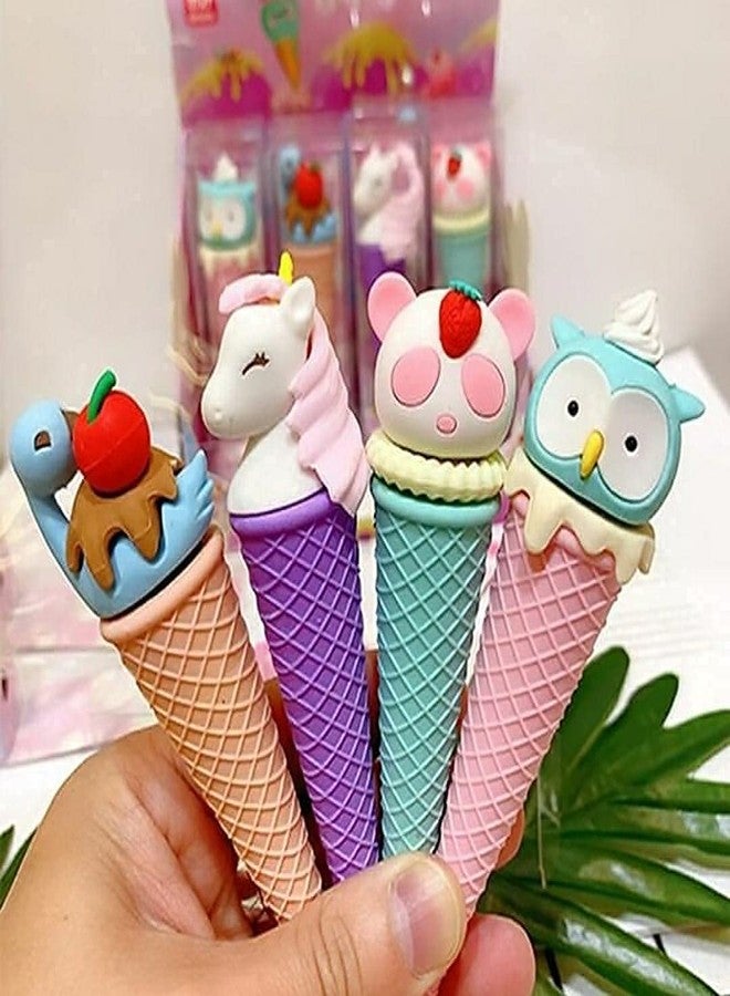 ce-Cream Erasers Toy for Kids Girls for School College Ice-Cream Eraser Designer Eraser in Ice-Cream Shapes Stylish Unicorn Eraser Best Gift (Pack of 2) (4) - Image 1