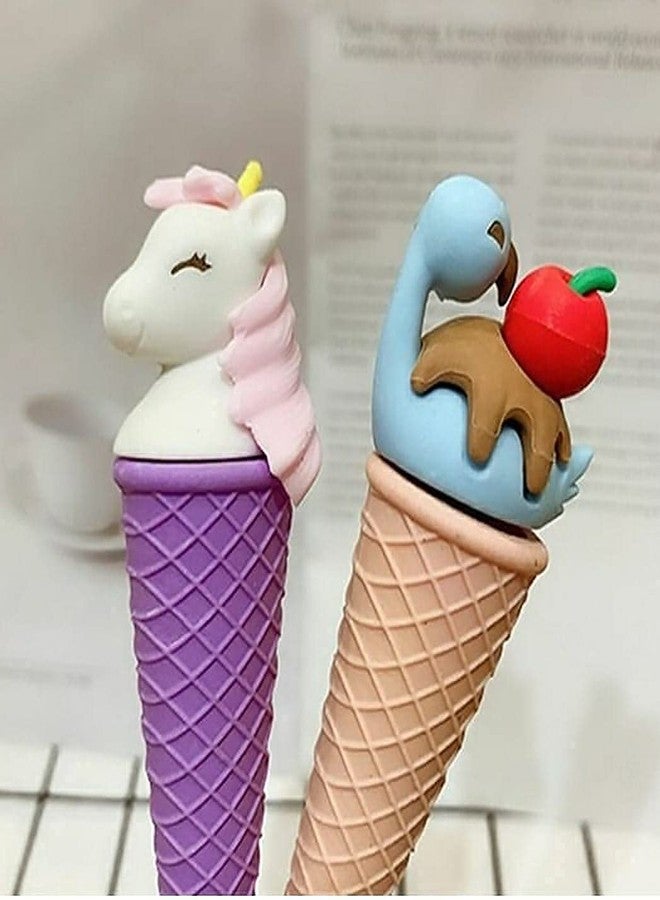 ce-Cream Erasers Toy for Kids Girls for School College Ice-Cream Eraser Designer Eraser in Ice-Cream Shapes Stylish Unicorn Eraser Best Gift (Pack of 2) (4) - Image 3