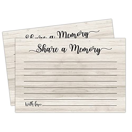 None/Brand Share a Memory Cards, 50 Cards, Memory Card for Celebration of Life, Graduation, Wedding, Retirement, Going Away Party, 4 x 6 inch, Wood grain - Image 1