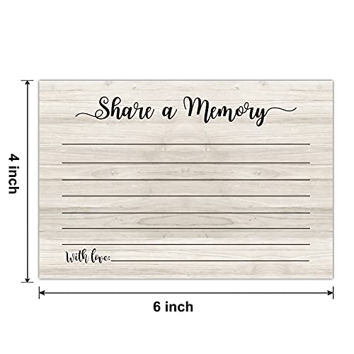 None/Brand Share a Memory Cards, 50 Cards, Memory Card for Celebration of Life, Graduation, Wedding, Retirement, Going Away Party, 4 x 6 inch, Wood grain - Image 3