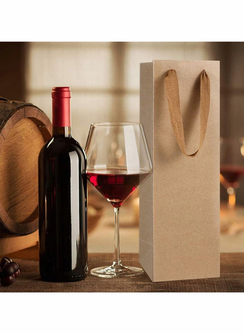 KASTWAVE - Wine Bag, Brown Kraft Long Kraft Paper Bags Liquor Bags Wine Bag ine Bottle Gift Bags for Wedding, Birthday, Baby Shower - Image 1
