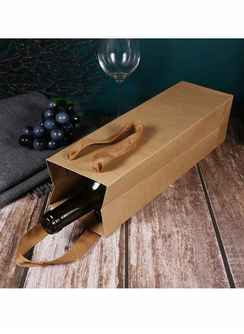 KASTWAVE - Wine Bag, Brown Kraft Long Kraft Paper Bags Liquor Bags Wine Bag ine Bottle Gift Bags for Wedding, Birthday, Baby Shower - Image 1