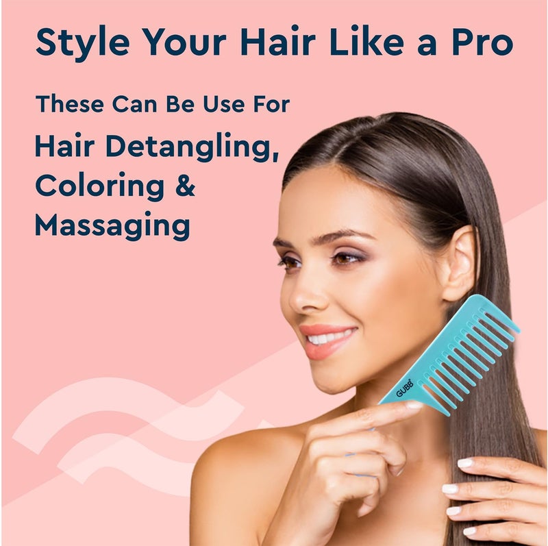 GUBB Hook Hair Comb |Durable, Easy-to-Store Styling Comb - Santorini Hues | Pack of 2 - Image 4