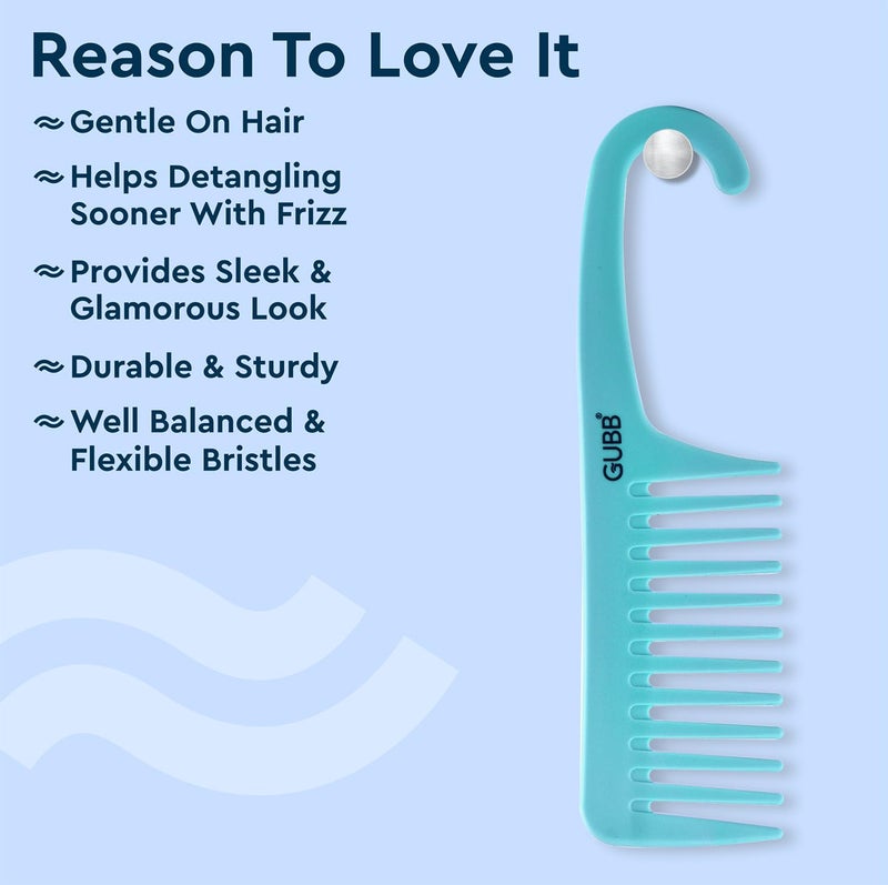 GUBB Hook Hair Comb |Durable, Easy-to-Store Styling Comb - Santorini Hues | Pack of 2 - Image 3