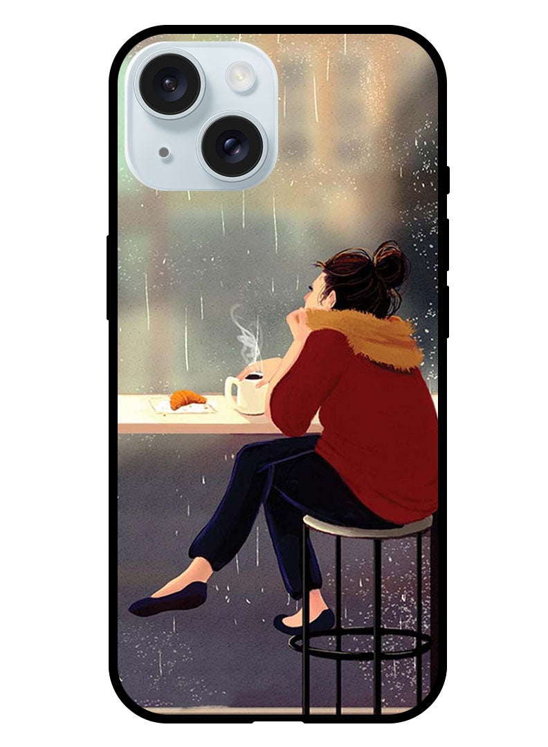 Theodor Protective Case Anti Scratch Shock Proof Bumper Cover For iPhone 15 Plus Sipping Coffee - Image 1