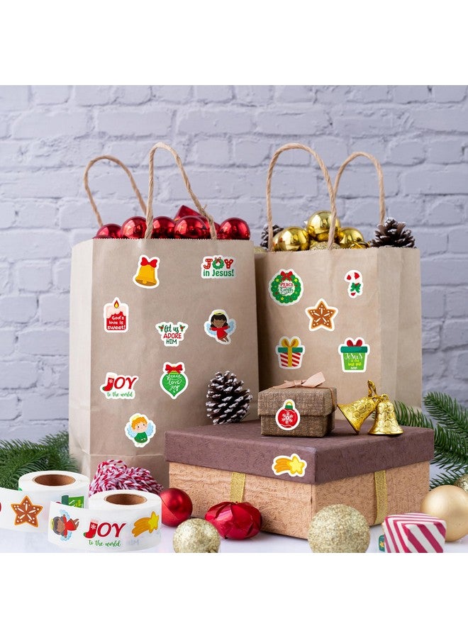 Haooryx 1000Pcs Religious Christmas Sticker Rolls, 16 Designs Cartoon Christmas Theme Candy Canes Sticker Decals Cute Educational Christian Sticker For Kids Sunday School Vbs Supplies - Image 5