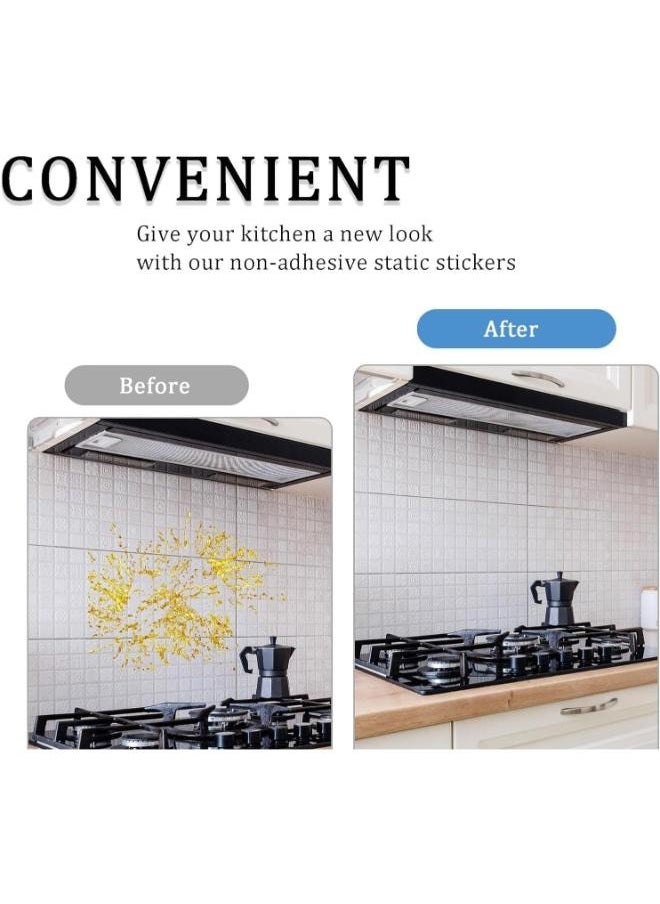 Eoptify Kitchen Wallpaper Oil Proof Waterproof Stickers, Backsplash Wall Protector, Transparent Self-Adhesive Temperature Resistant Foil  - Image 4