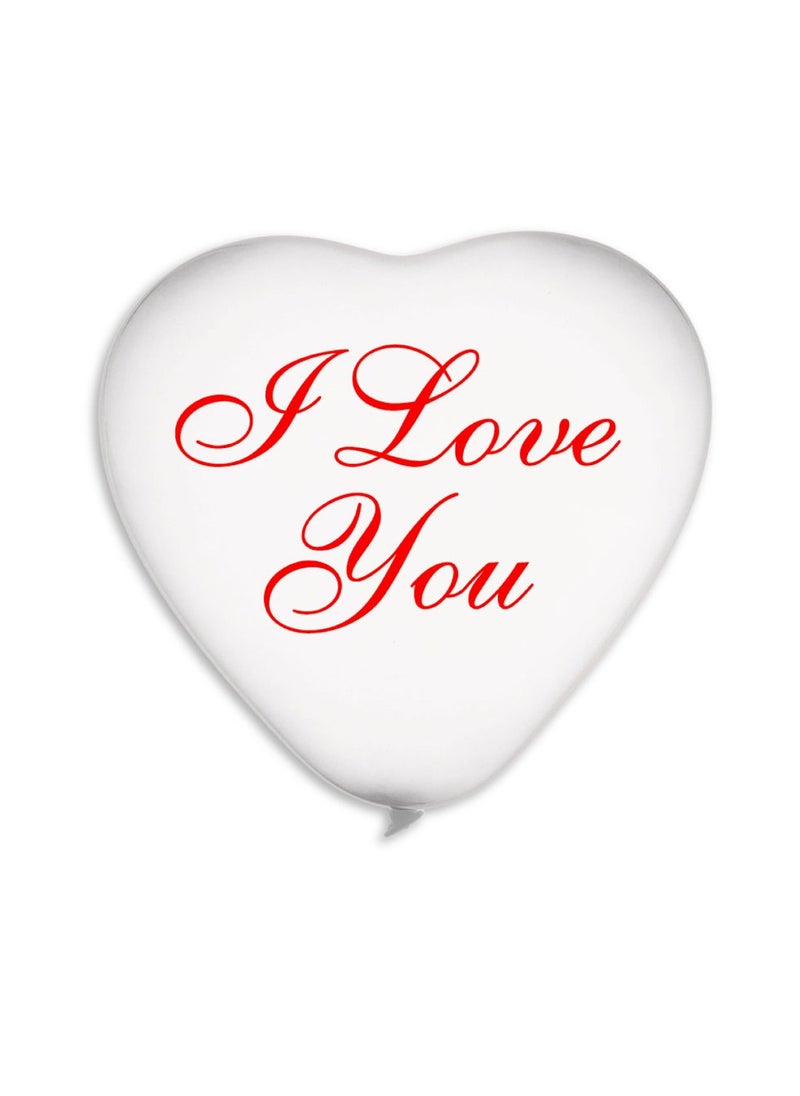 Gemar - 10" I Love You Balloon Red/White Latex Bln 25ct - Image 1
