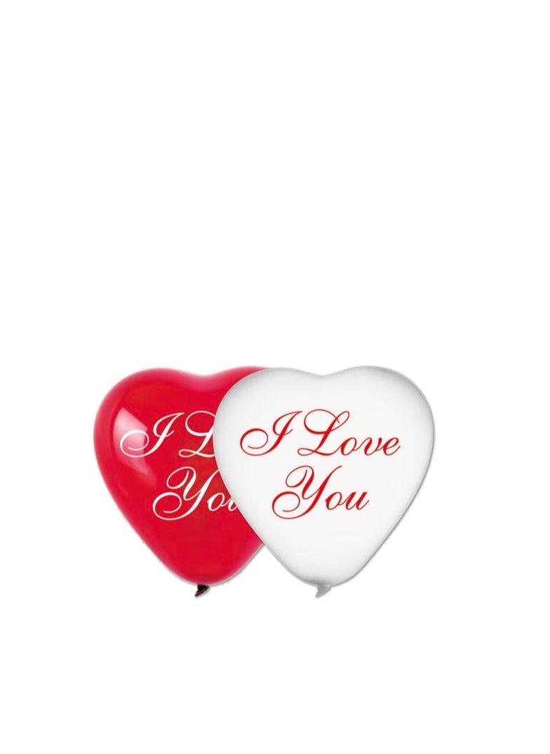 Gemar - 10" I Love You Balloon Red/White Latex Bln 25ct - Image 1