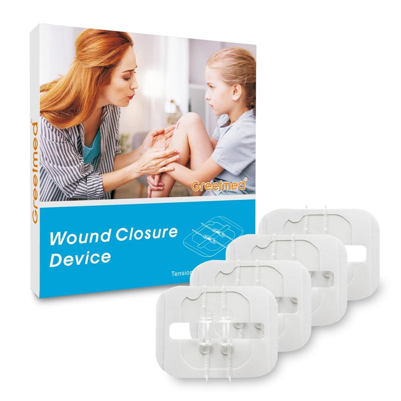 Greetmed 4 Pack Emergency Wound Closure Strips, Double Zip Wound Closure Device, Butterfly Stitches Alternative, Suture-Free Skin Closure for Home First Aid Kits & Outdoor Use - Image 1