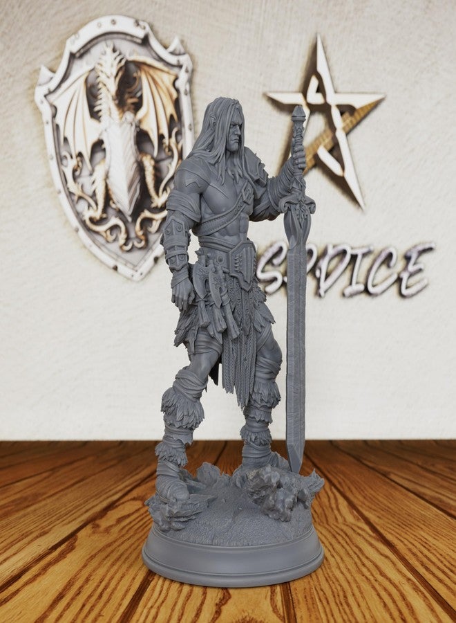 AUSPDICE 32mm Goliath Barbarian Command The Battlefield with a Massive - Unpainted Fantasy Miniature for DND RPG, Tabletop Skirmish & Army Building - Giant Warrior Figure-AS144 - Image 2