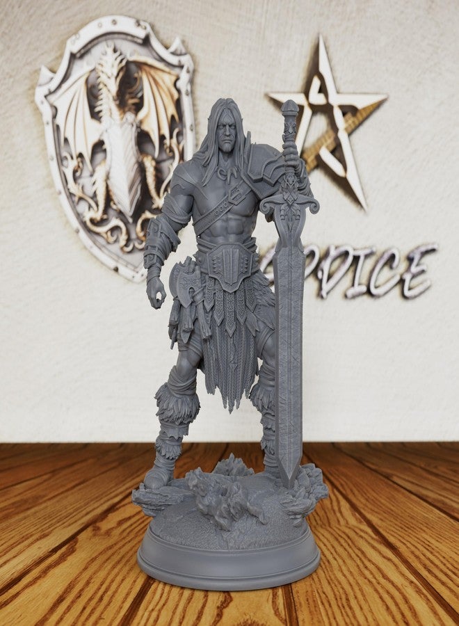 AUSPDICE 32mm Goliath Barbarian Command The Battlefield with a Massive - Unpainted Fantasy Miniature for DND RPG, Tabletop Skirmish & Army Building - Giant Warrior Figure-AS144 - Image 1